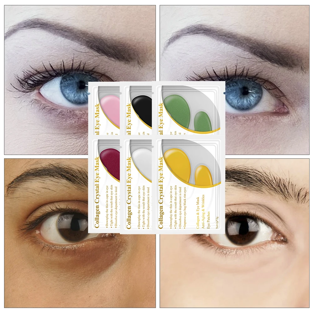 

QYF 24K Gold Collagen Eye Mask Eye Anti-Aging Wrinkle Firming Serum Patches Dark Circle Puffiness Eye Bag Skin Care 5 Pair