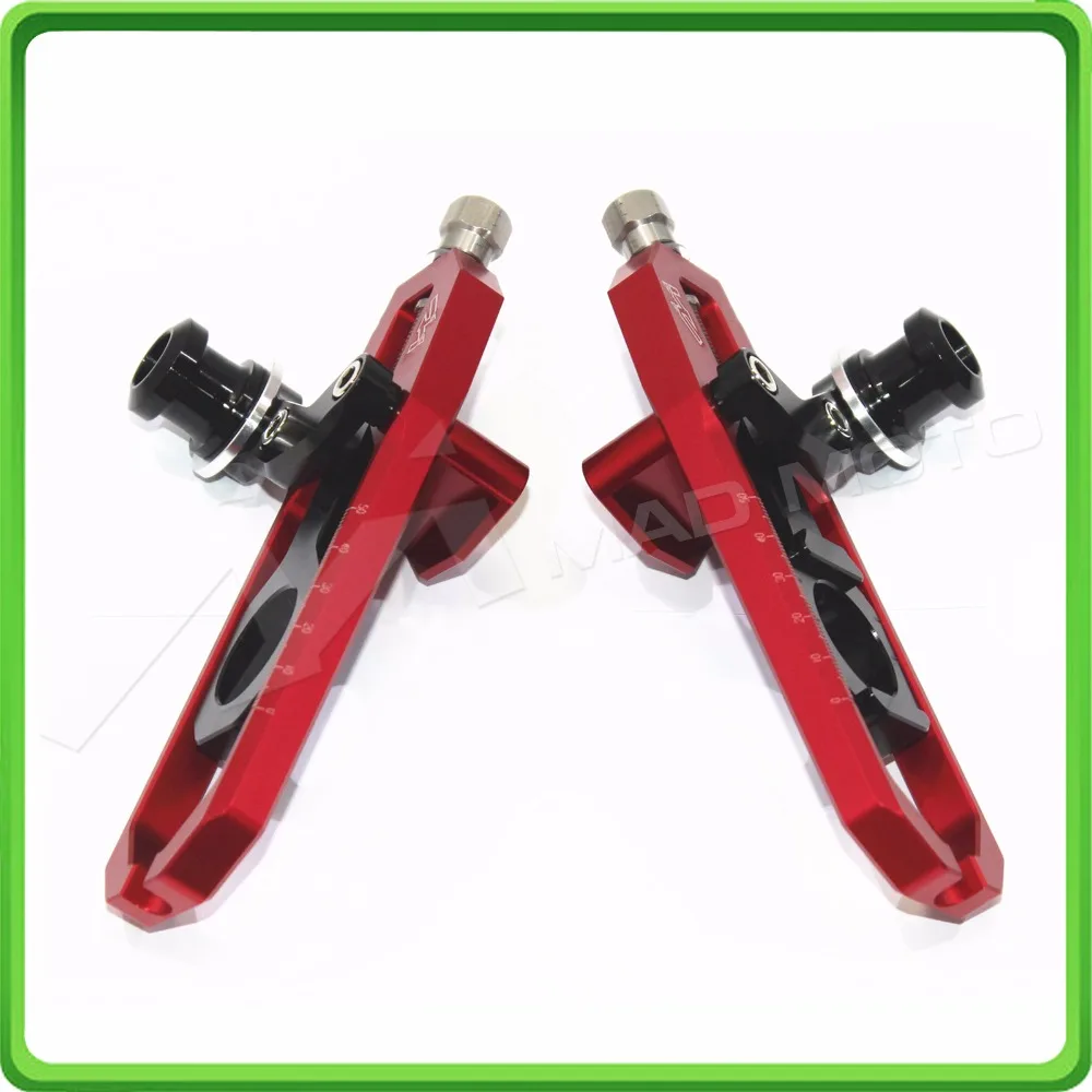Aluminum motorcycle Chain Tensioner Adjuster with spool fit for YAMAHA R1 YZF R1 2015 2016 2017 YZF-R1 15 16 17 Red & Black (4)