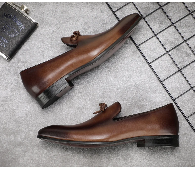 Men's Leather Casual Shoes Men Loafer Solid Loafers Genuine Leather Mens Loafers Flats Driving Shoes Boat Shoes Slip On Big Size (3)