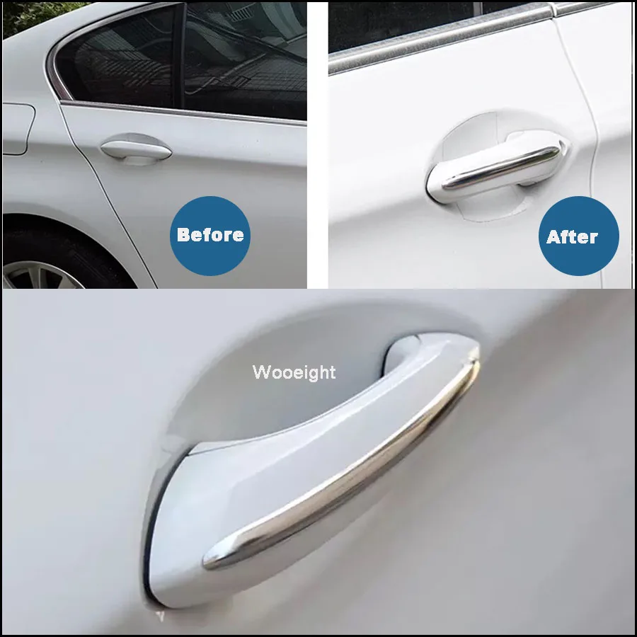 Wooeight 4Pcs Stainless Steel Exterior Door Handle Molding Trim Car Styling Strip For BMW 5 Series F10 F18 F11 2011-2017 (3)