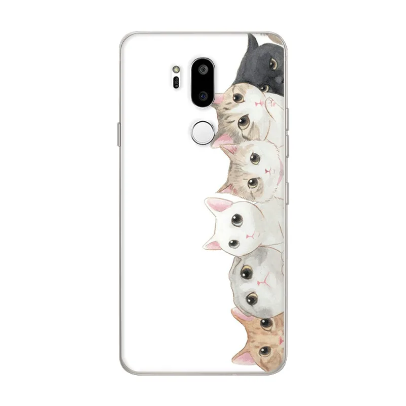 Для LG G7 чехол ThinQ LGG7 чехол милый кот твердый пластиковый чехол на заднюю панель для LG G7 ThinQ чехол для телефона мультфильм рыба PC Funda для LG G 7 - Цвет: 12