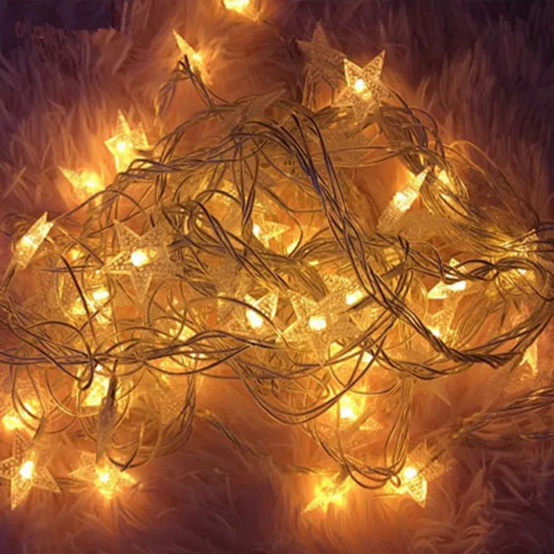 

DHL Shipping 100M 600 Led220V Christmas Light String Fairy Pentagram Decoration Light Wedding Garden Party
