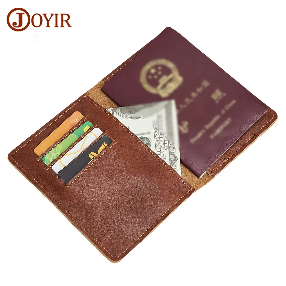JOYIR New Passport Cover Genuine Leather Passport/Credit Card Holder