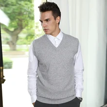 Мужские свитера, чистый кашемир, джемперы без рукавов, Vneck, пуловеры, горячая Распродажа, 5 цветов, свитер, зима, новинка, Вязанная одежда для мужчин, топы