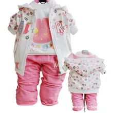 Новинка с рисунком кролика для маленьких девочек письмо футболка с капюшоном Штаны комплекты одежды детские комплекты одежды Одежда для младенцев детская одежда