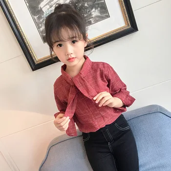 

2018 Fashion Children Casual Long Sleeve Plaid Shirts Kids Spring Autumn Pattern Coat Blouse Baby Girls School Cotton Clothes