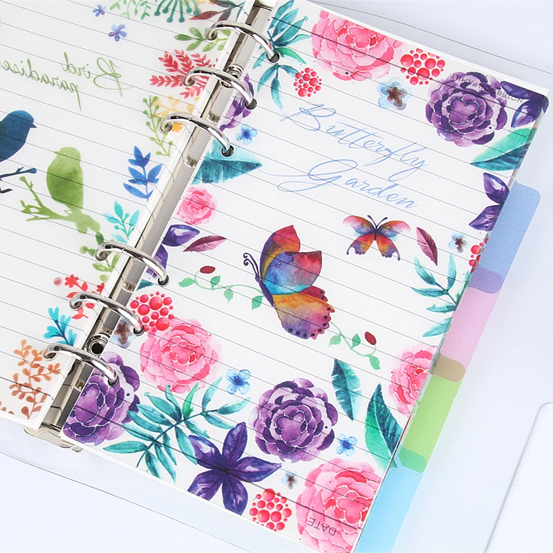 Fromthenon Bird And Flowers Pp A5a6 Notebook Divider For Filofax Dokibook Spiral Planner Index 5pcs/lot Korean Stationery Store