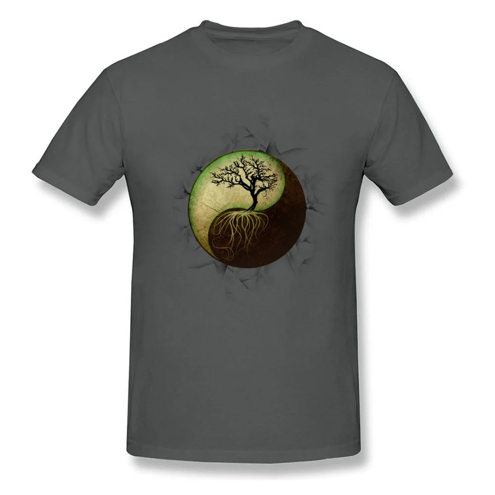 Tees Ying Yang Tree Top T-shirts Summer/Fall Funny Normal Short Sleeve 100% Cotton O-Neck Mens Top T-shirts Normal Ying Yang Tree carbon