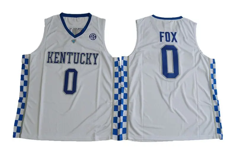 

5 Malik Monk 3 Edrice Adebayo 0 DeAaron Fox Kentucky Wildcats Basketball Jersey Embroidery XXS-XXL