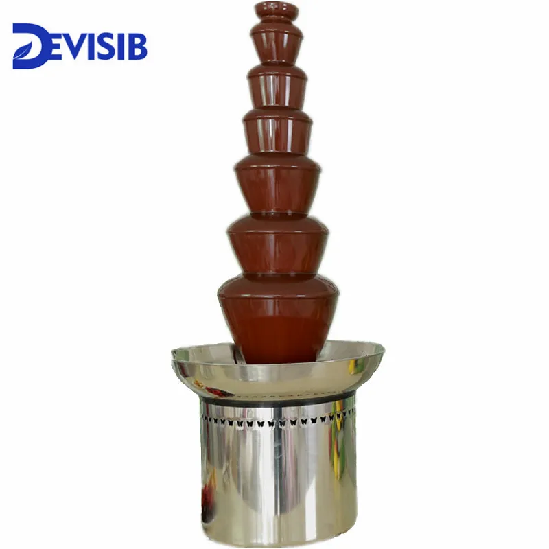 DEVISIB 7 Tier Commercial Chocolate Fountain Fondue with Stainless