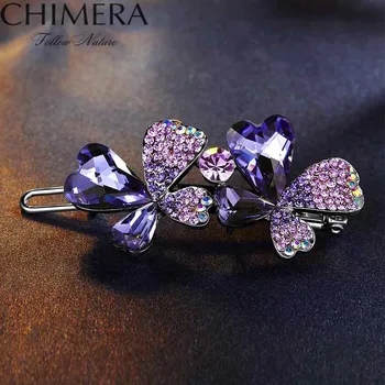 

CHIMERA Bling Imitation Crystal Rhinestones Hair Clip Bobby Pins Women Jewelry Hair Accessories High Quality Flower Hairpins