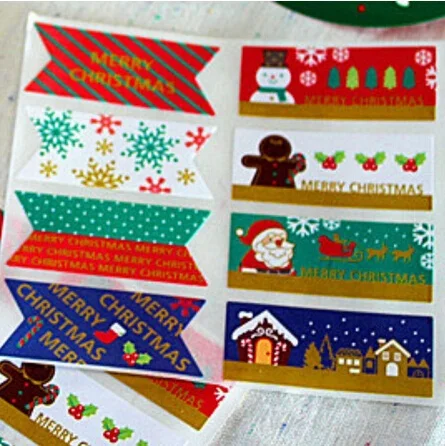 

80pcs/lot New Vintage Gingerbread Man+ Snow+Snowman Christmas series seal sticker Christmas DIY note gift Labels