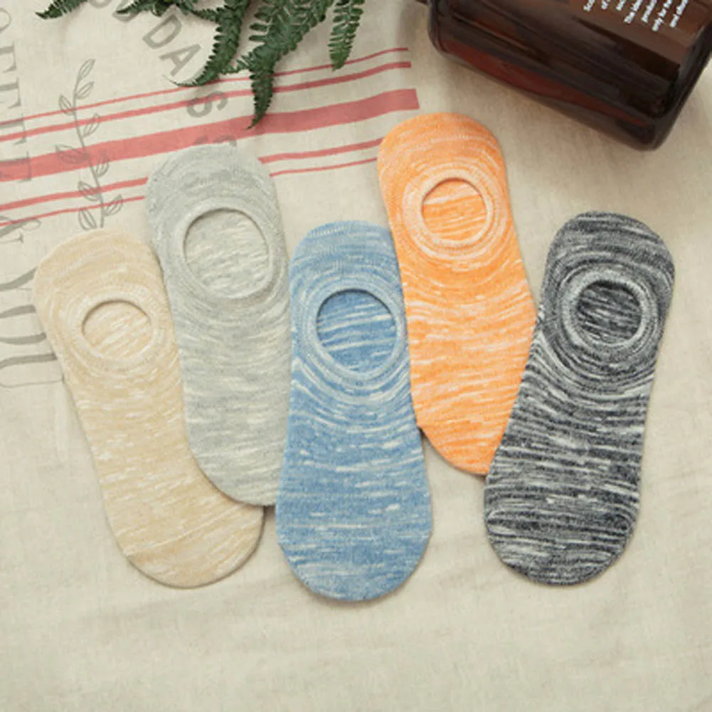 

2019 New Arrival Fashion Invisible Summer Socks Retro Cotton Men Socks With Anti Slip Silicone