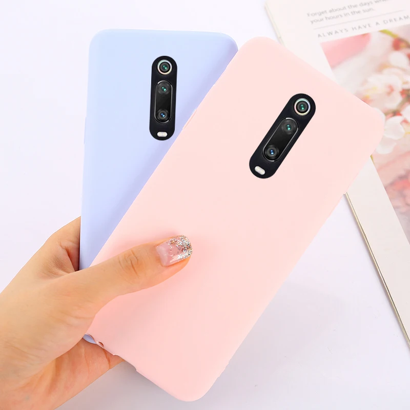 Solid Candy Color Silicone Case For Xiaomi 9 SE Redmi K20 Note 7 Pro Soft TPU Back Cover Note7 Fundas Coque |