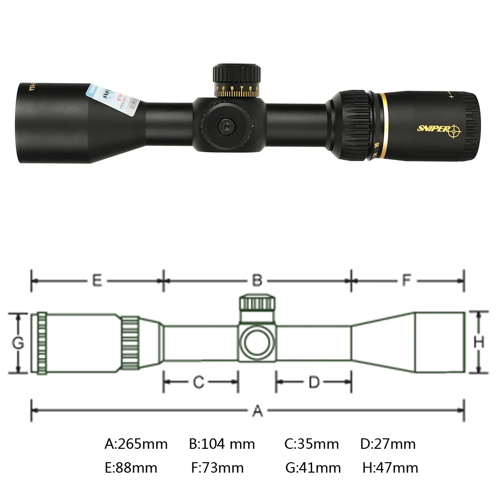 SNIPER VT 4-16X40 MFPSA First Focal Plane Hunting Rifle Scope Side AO Glass Etched Reticle Tactical Optical Sight Riflescopes (6) 