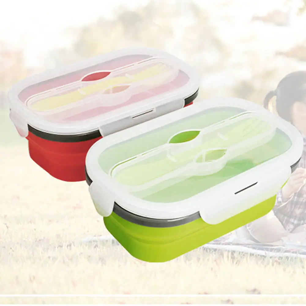 Silicone Lunch Box Portable Bowl Lunchbox Eco Friendly Creative Gift