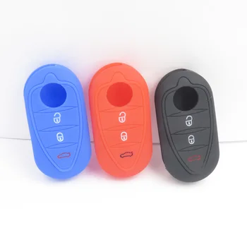 

Silicone Car Key Cover Case For Alfa Romeo Mito Giulietta 159 GTA 3 Buttons Flip Folding Remote Key Car-stying Free Shipping