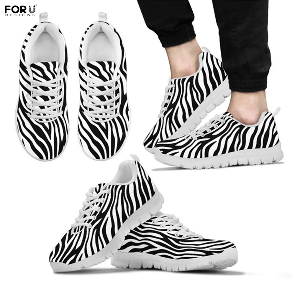 

FORUDESIGNS Women Mesh Sneakers Zebra Stripes Printed Teenage Girls Comfortable Walking Shoes Nurse Breathable Ladies Mesh Shoes