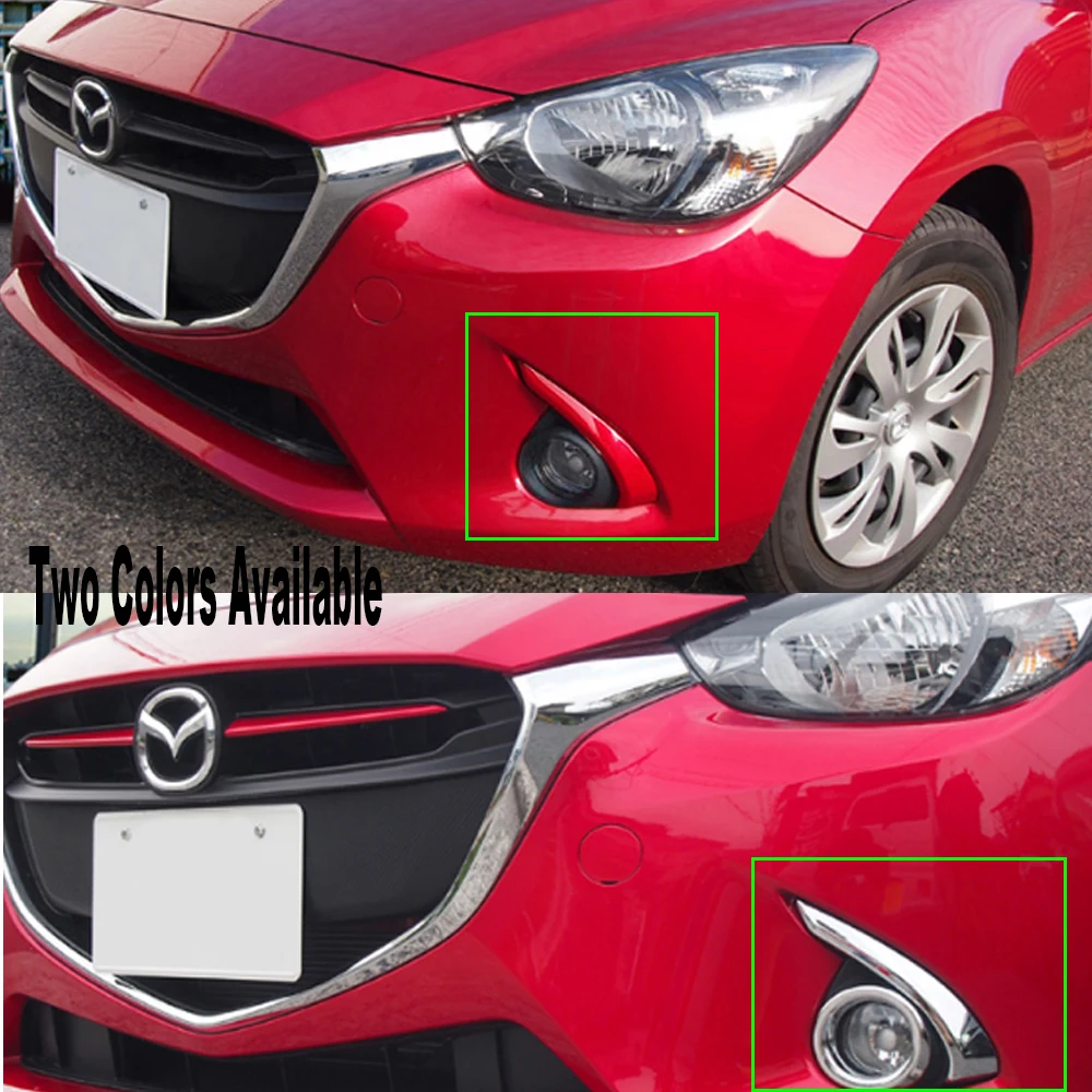 

ABS Chrome Accessories Front Fog Lamp Light trim FOR Mazda 2 Demio 2015 2016 2017 DJ DL Mazda2 Hatchback Sedan