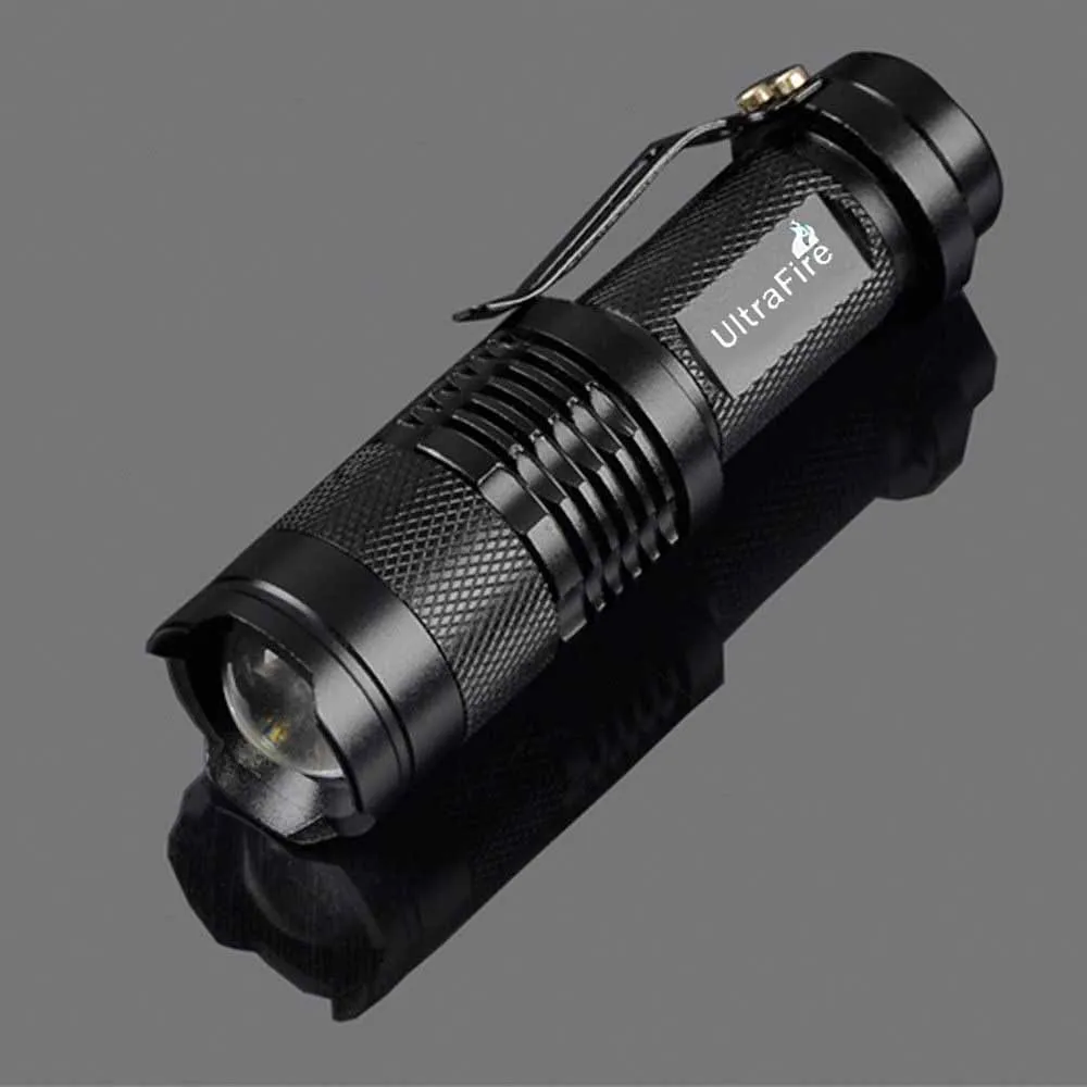 18650 Battery Tactical Flashlight 5 Files Classic Black Durable Aluminum Flashlight T6 Luminous Bulb Zoom Camping Hunting