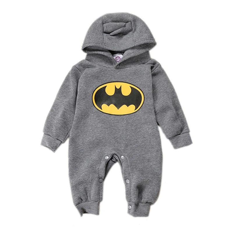 

Winter Long Sleeve Hooded Fleece Overalls Batman Baby Rompers Baby Boys Girls Jumpsuit Baby Jumpsuits Infant Clothes Gifts kids