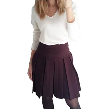 INNASOFAN Женская юбка осень-зима трикотажная плиссированная мини-юбка с высокой талией Евро-американская модная юбка однотонного цвета