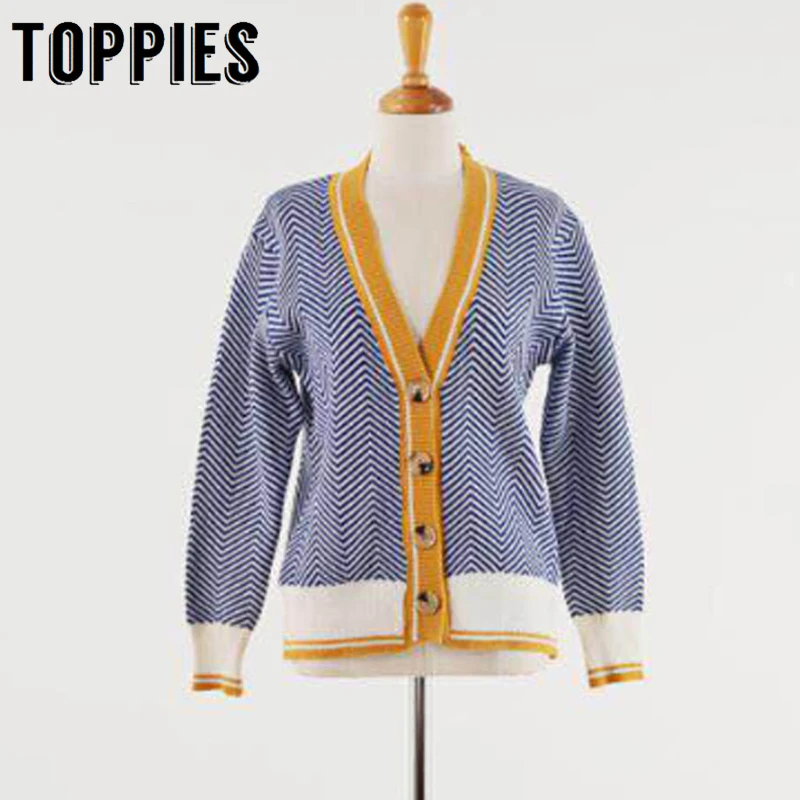 

Women Short Knitted Cardigan Coat Female Sweater Wave Grain V Neck Cardigan Korean Fashion 2019