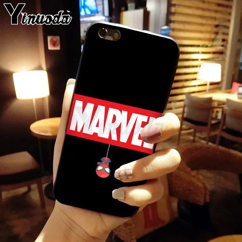 Yinuoda marvel hero Человек-паук DIY Роскошный Высокий протектор на конце чехол для телефона для iphone X XS MAX 5 6S SE 7 8 plus XR мобильный чехол s - Цвет: A3