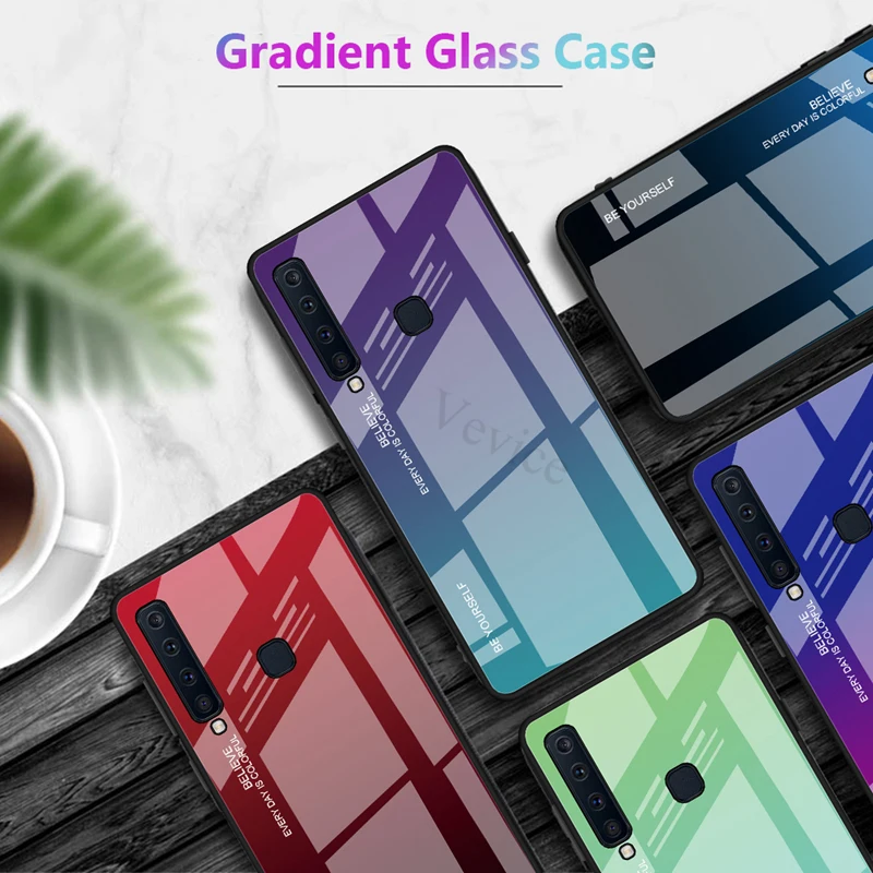 Градиентный чехол для телефона Samsung Galaxy A7 2018 A9S S9 S8 Plus Note 8 9 A6 A8 J6 J4 J8 Aurora из