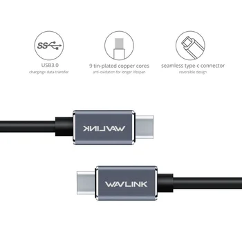 

USB Type C USB-C Cable USB 3.0 Type C Cable Up to 5Gbps for USB Type-C Devices 1M Wavlink For MacBook ChromeBook Pixel Nexus 5X