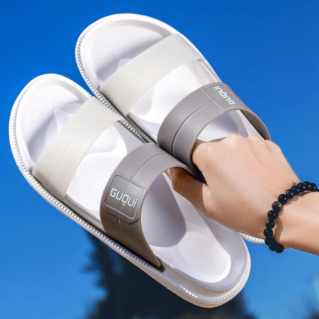 SAGACE men Summer slippers Non-slip Flip Flops Outdoor Slippers Couple Beach Slippers Indoor Sandals for Couple Bath Slipper