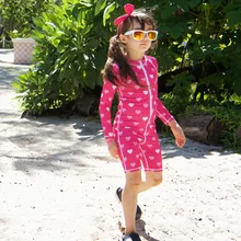 2017 New Brand Beach Wear for Girl Boy Pink Swimsuit Long Sleeves One Piece Suit Swimming Suits for Children Blue Swimwear girls children s one piece swimsuits girl boys bathing suits one piece suits for children boys beach wear girl swimwear long sleeve