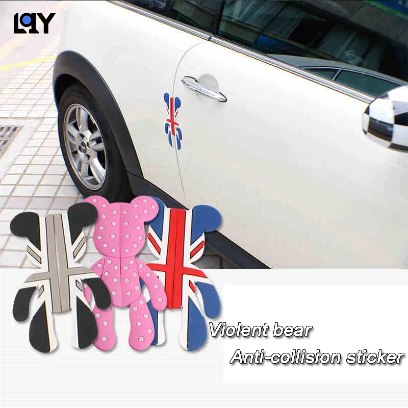 

LQY car sticker car door panda anti-collision strip cute m word color gray