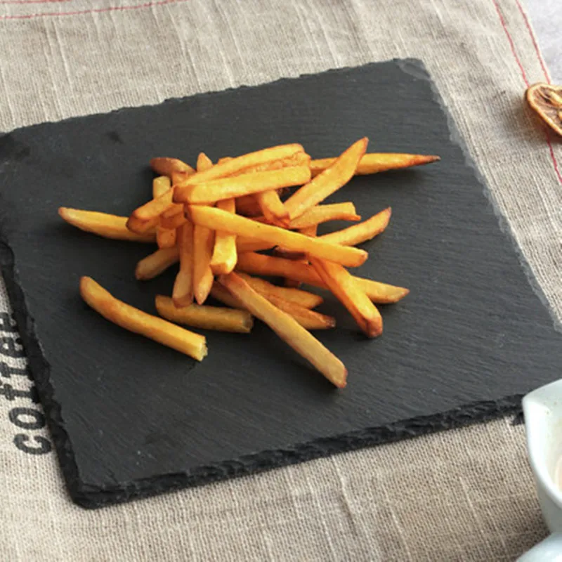 XYZLSSquareNaturalSlateDinnerPlateEuropePopularTraySlateCheesePizzaSushiStoneSteakDishFlatPlateFruitFoodTray