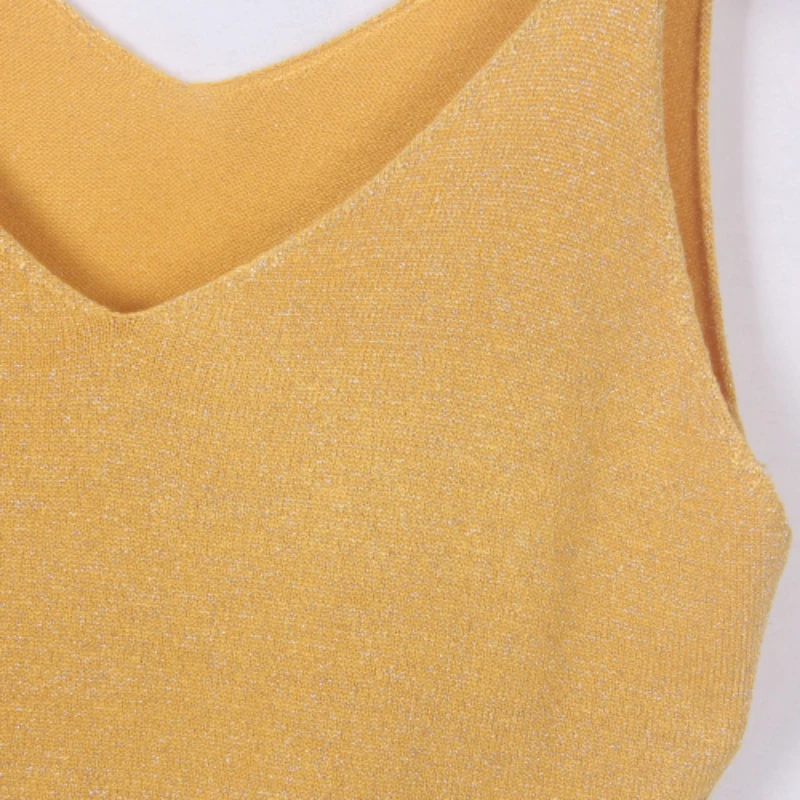 Sexy Women Fashion Knitting Vest Top Sleeveless V-Neck Blouse Casual Tank Tops Hot Sale Tops