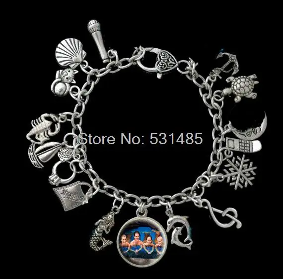 

6pcs Mako Island Of Secrets H2O Just Add Water Mermaid Themed Charm Bracelet