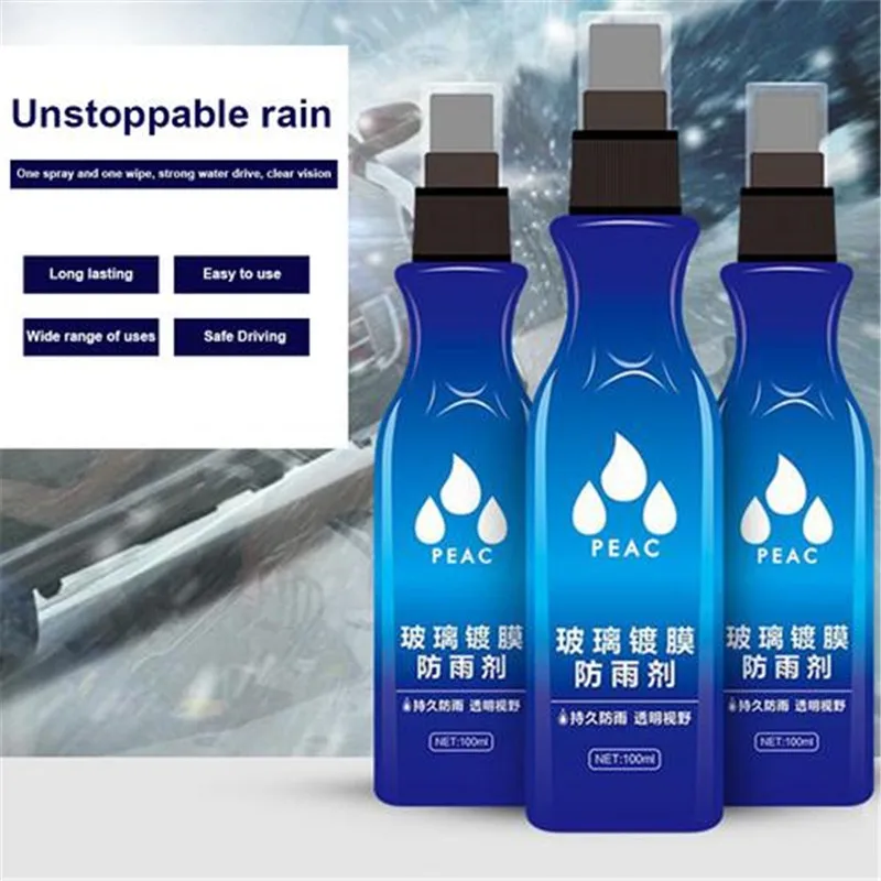 

100 ML Car Front Windshield Antifogging Agent Water-repellent Auto Glass Rainproof Coating Anti Mist Goggles Cleaning Tool