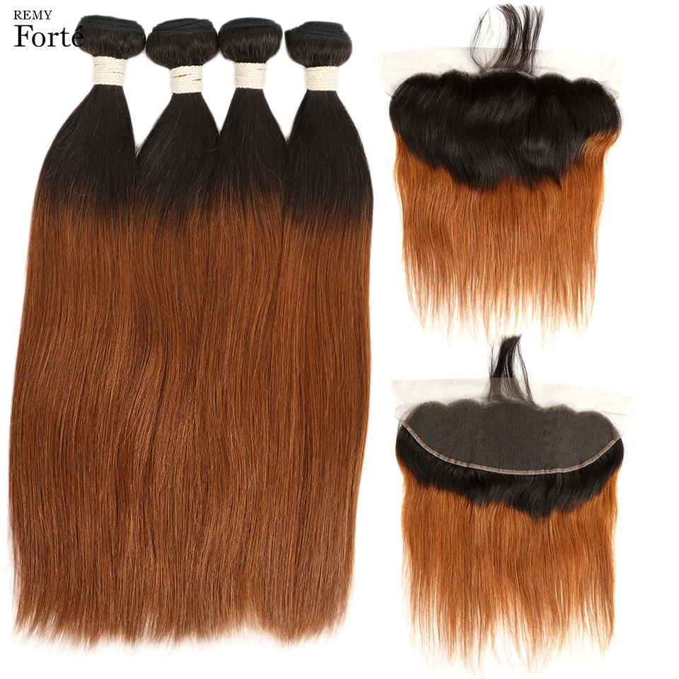 

Remy Forte 30 Inch Bundles With Frontal Ombre Bundles With Closure T1B/30 Straight Hair Bundles With Closure Frontal With Bundle
