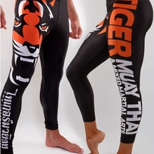 M L XL, XXL, XXXL Мужские штаны мужские леггинсы трикотажные изделия Тайгер Муай Тай Drifit MMA Fight clothes черные штаны для тренировок и упражнений