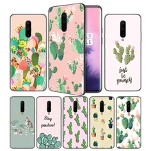 Stripe Cactus Soft Black Silicone Case Cover for OnePlus 6 6T 7 Pro 5G Ultra-thin TPU Phone Back Protective