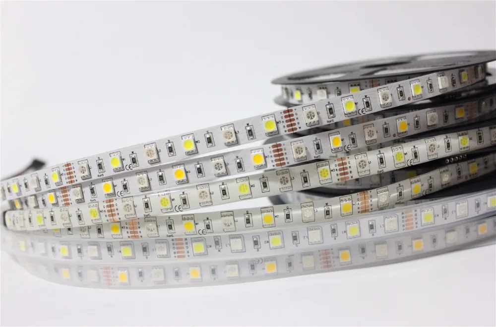 Светодиодный светильник RGB RGBW 5050 5 м водонепроницаемый IP20/65/67 DC12V SMD 60 s/M 300