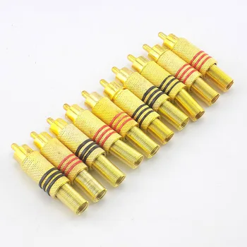 

High Quality RCA Male Plug Connector Non Solder Audio Video Locking Cable Plug Adapter for Video IP Camera CCTV Camera Security