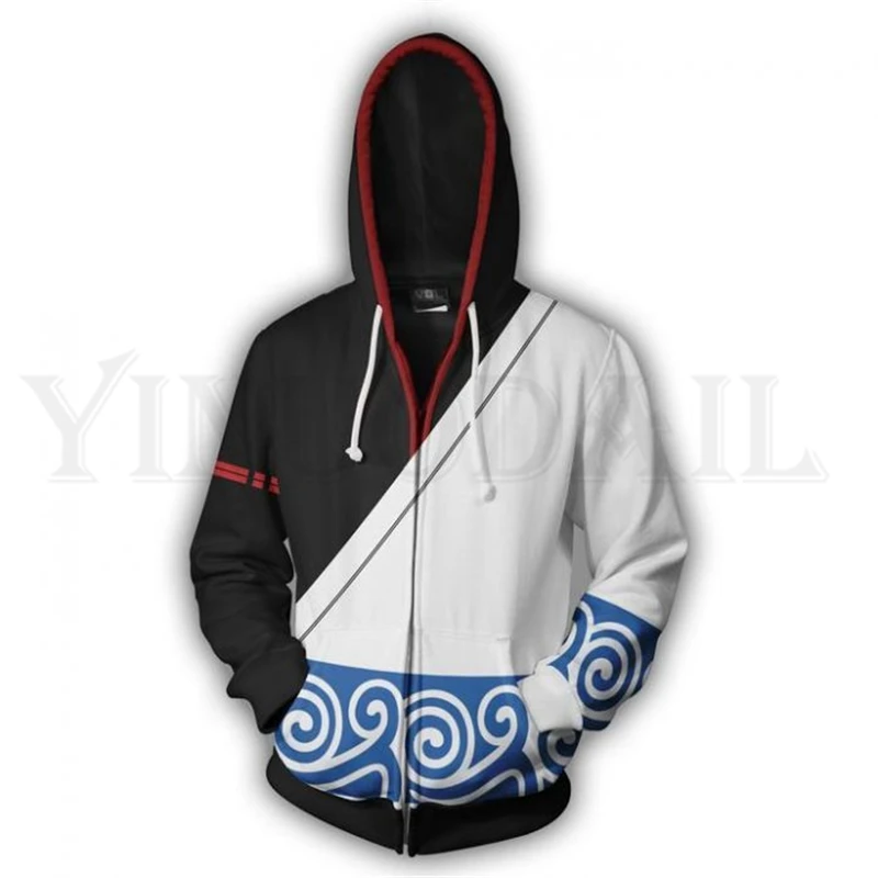 

Anime Gintama Sweatshirt Men and Women Zipper Hoodies 3d Print Hooded Jacket for Boys Sakata Gintoki Harajuku Streetwear Cosplay