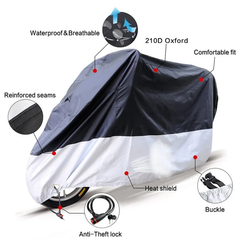Universal Outdoor Uv Protector Bike Rain Dustproof Motorcycle cover for