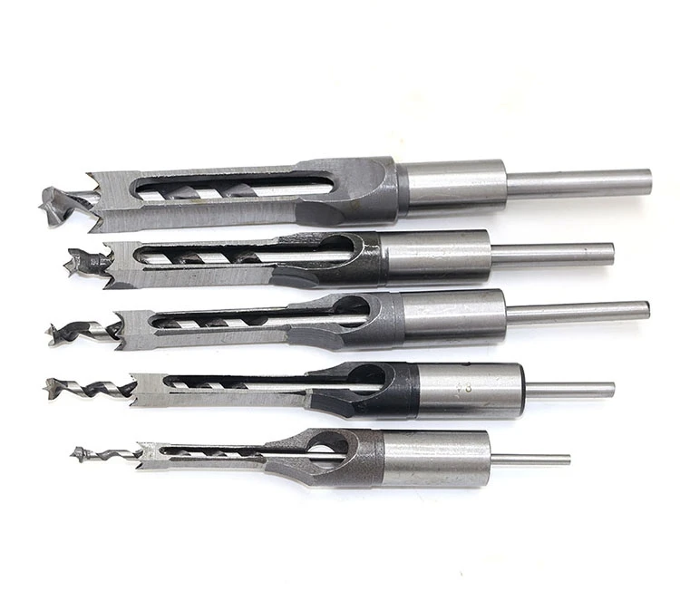 Free shipping 1pc HSS Square Hole Saw Mortise Chisel Wood Drill Bit with Twist Drill