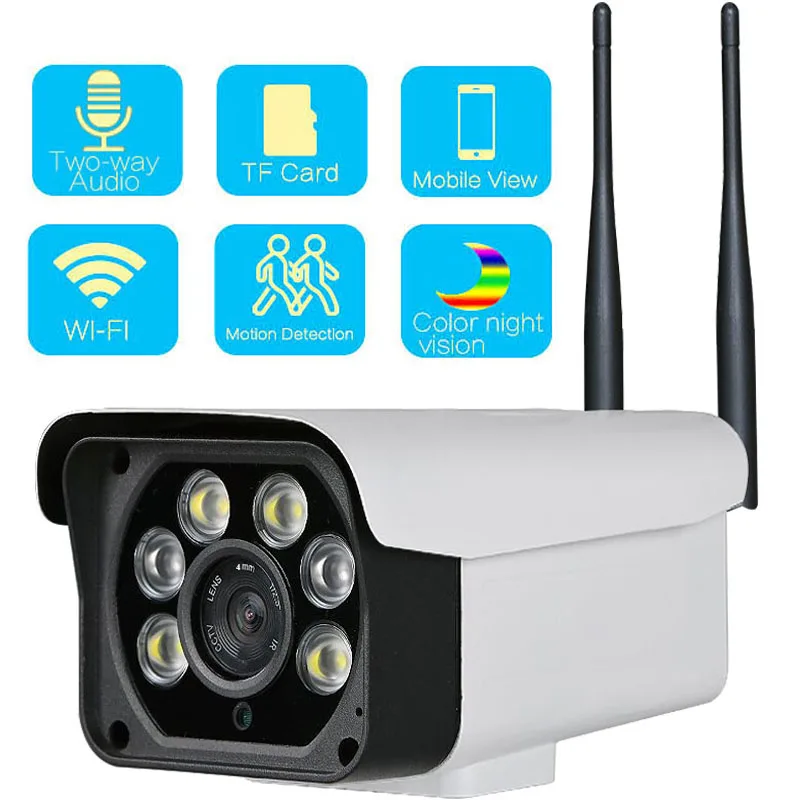 1080P IP Camera Bullet Outdoor Wifi Camera Security Surveillance Camera CCTV Camera Two Way Audio Color