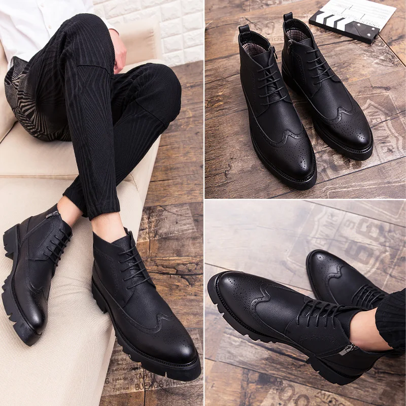 Merkmak/; повседневные ботинки в деловом стиле; Мужская обувь из натуральной кожи; модная мужская обувь; Зимние ботильоны; мужские ботинки; Зимняя мужская обувь