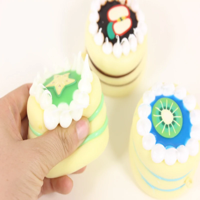 Kawaii Squishy Mini 6.5cm Round Fruit Cake Squishy Slow Rising Squeeze Bread Stress Relief Toys Phone Strap Squishi Kid Juguetes