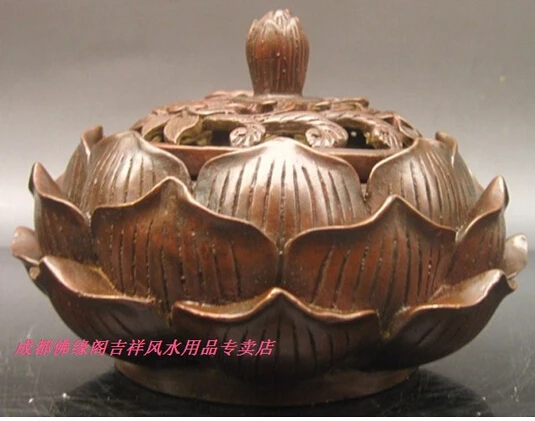 

B0601 416crafts copper Bronze art Incense burner pure aromatherapy furnace supplies burner buddha with supplies lotus statue