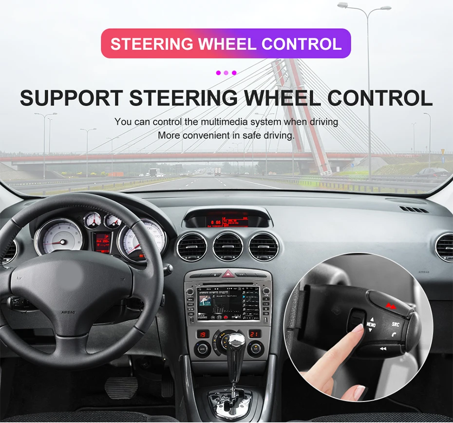 Sale Isudar H80 Car Multimedia player Android 8.0 2 Din Autoradio For Peugeot 308/408 For Parrot Bluetooth Voice Control DSP GPS DVR 14